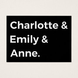 Brontë Sisters I - Charlotte & Emily & Anne Visitkort