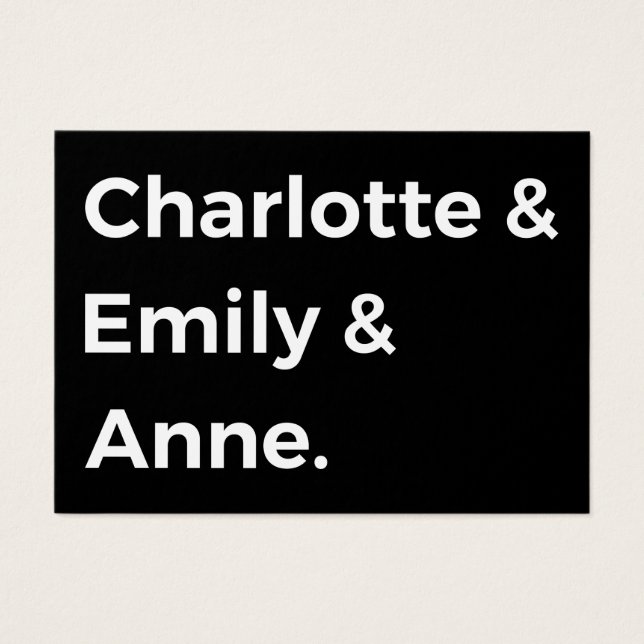 Brontë Sisters I - Charlotte & Emily & Anne Visitkort (Framsidan)