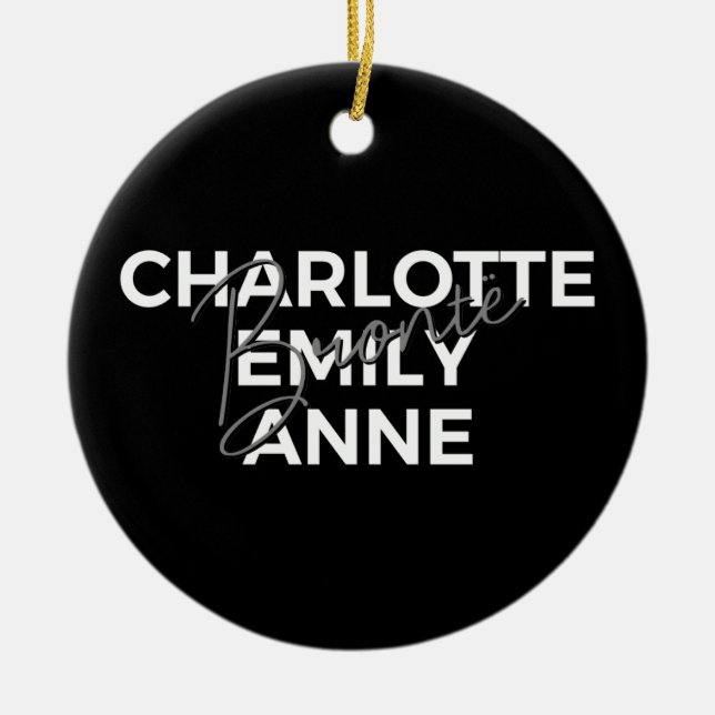 Brontë Sisters II - Charlotte & Emily & Anne Julgransprydnad Keramik (Framsidan)