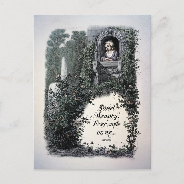 Brontë "Söt Minne" Viktoriansk Postkort Vykort (Framsida)