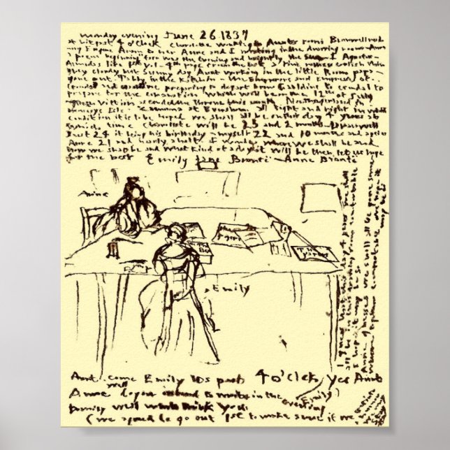 Brontes ~ Emily & Anne's Diary Papper återställd Poster (Framsidan)
