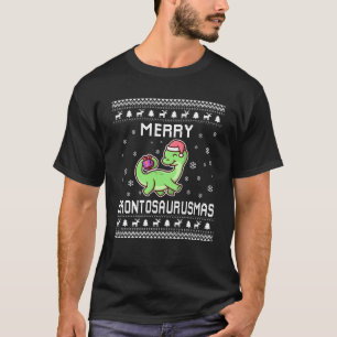 Brontosaurus Älskare Ugly julsötare för Holi T Shirt