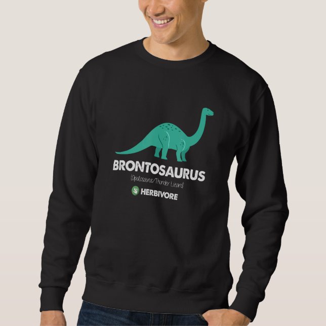 Brontosaurus ApatosaurusThunder Lizard Dinosaur Lång Ärmad Tröja (Framsida)