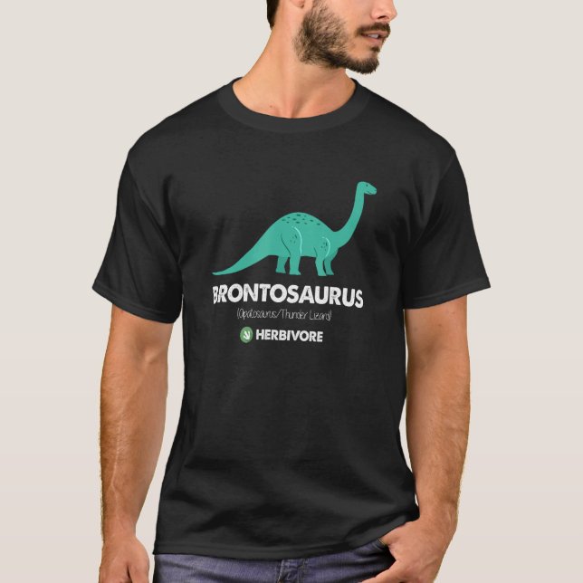 Brontosaurus ApatosaurusThunder Lizard Dinosaur T Shirt (Framsida)
