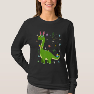 Brontosaurus Bunny Öron Egg Påsk Day Dinosaur Di T Shirt