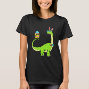 Brontosaurus Bunny Öron Egg Påsk Day Dinosaur Di T Shirt