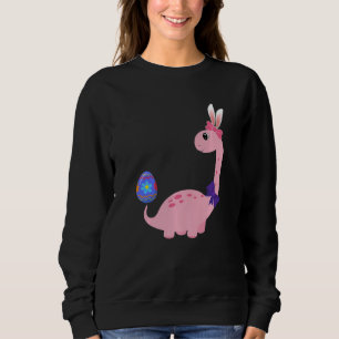 Brontosaurus Bunny Öron Egg Påsk Day Dinosaur Di T Shirt