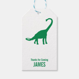 Brontosaurus Dinosaur Silhouette Birthday Gift Mär Presentetikett
