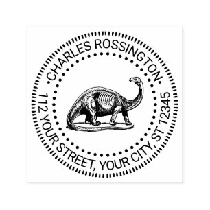 Brontosaurus dinosaurie namn returadress självfärgande stämpel