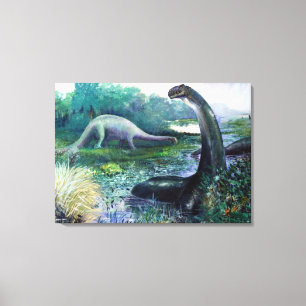 Brontosaurus i Vatten Canvastryck