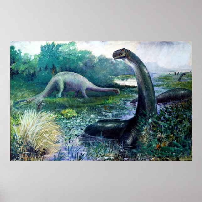 Brontosaurus Jurassic Dinosaur Poster (Framsidan)