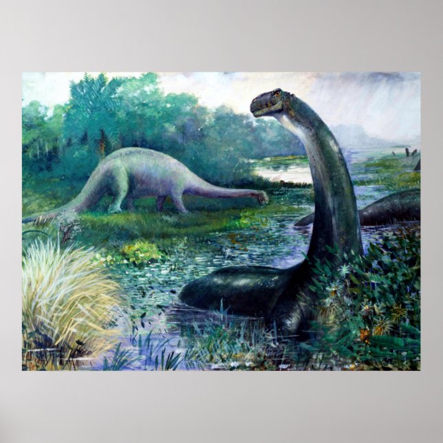 Brontosaurus Jurassic Dinosaur Poster (Framsidan)