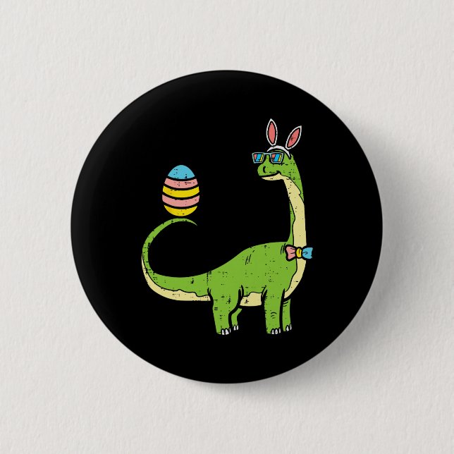 Brontosaurus Kaninöron Ägg Påsk Dag Dinosaur Di Knapp (Framsida)