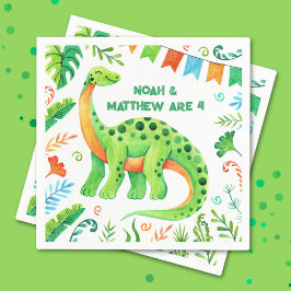 Brontosaurus Prehistoriska Dinosaur Joint Birthday Pappersservett