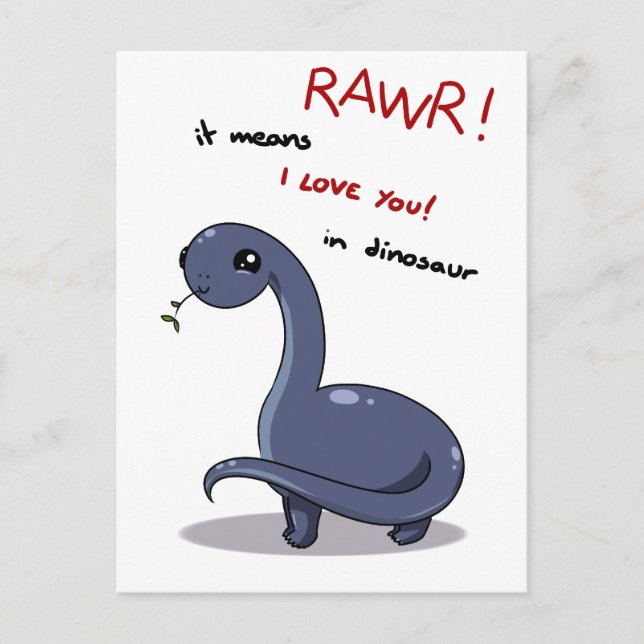 brontosaurus rawi elak I kärlek du Vykort (Framsida)