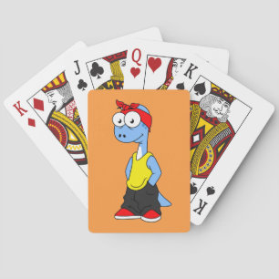Brontosaurus tryckte i Hip hop Clothing. Casinokort