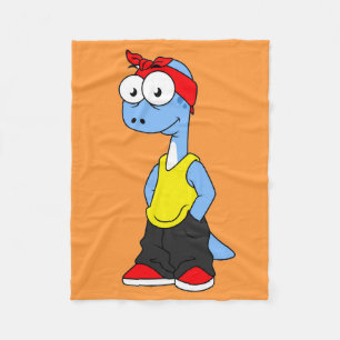 Brontosaurus tryckte i Hip hop Clothing. Fleecefilt