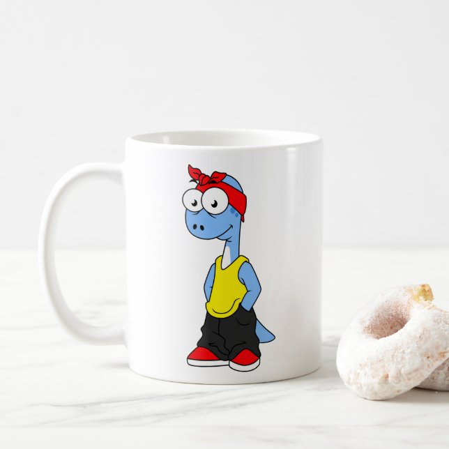 Brontosaurus tryckte i Hip hop Clothing. Kaffemugg (Med munk)