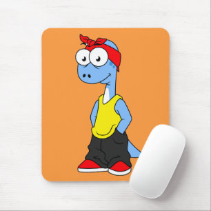Brontosaurus tryckte i Hip hop Clothing. Musmatta