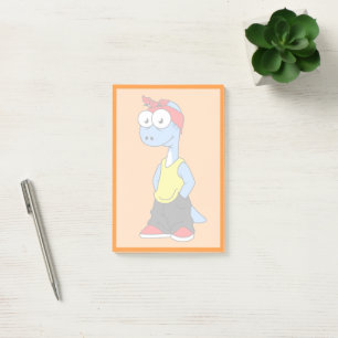 Brontosaurus tryckte i Hip hop Clothing. Post-it Block