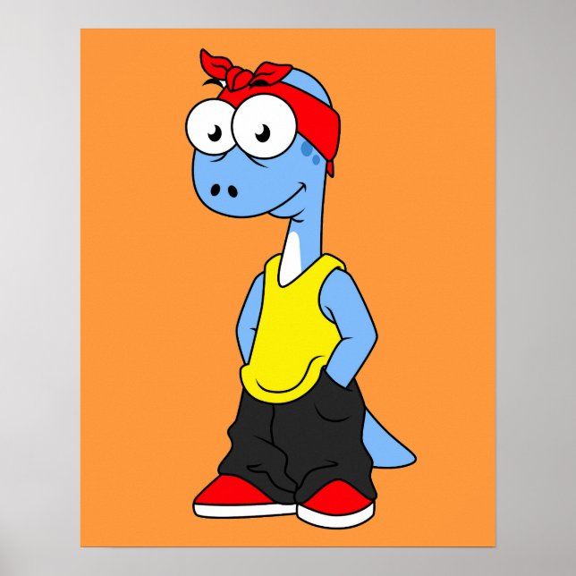 Brontosaurus tryckte i Hip hop Clothing. Poster (Framsidan)
