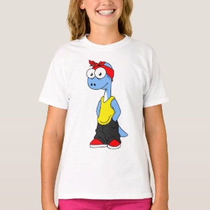 Brontosaurus tryckte i Hip hop Clothing. T Shirt