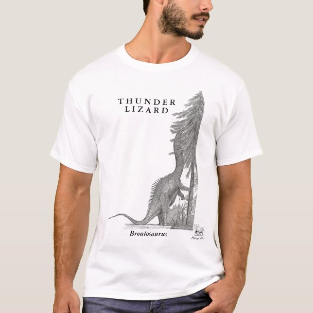 Brontosaurusdinosaurskjorta Greg Paul T-shirt (Framsida)