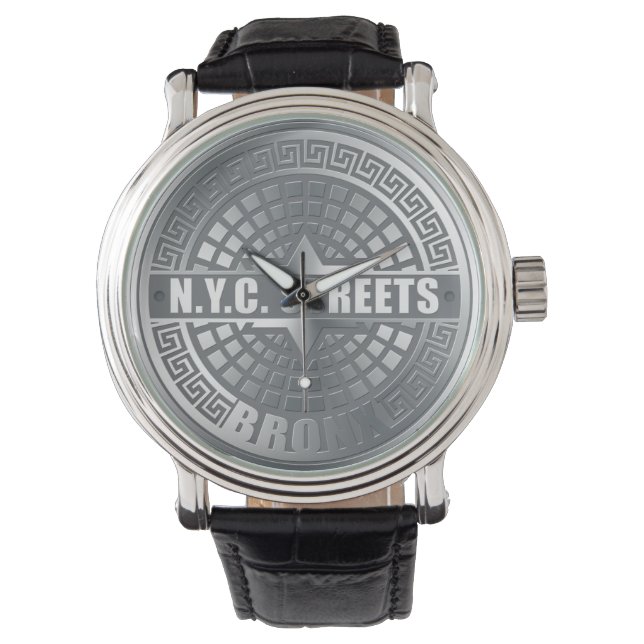 Bronx för täckblad i Manhål Armbandsur (Framsida)