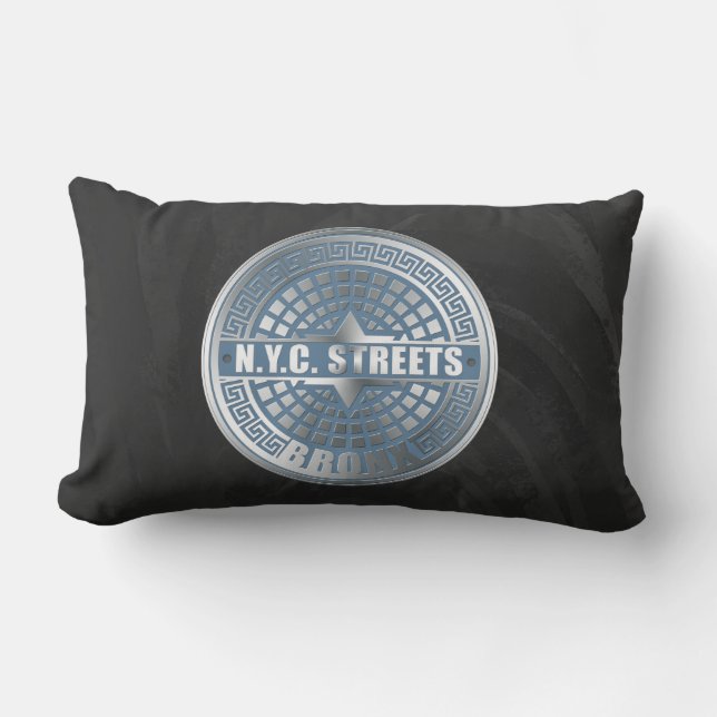 Bronx för täckblad i Manhål Lumbarkudde (Framsida)