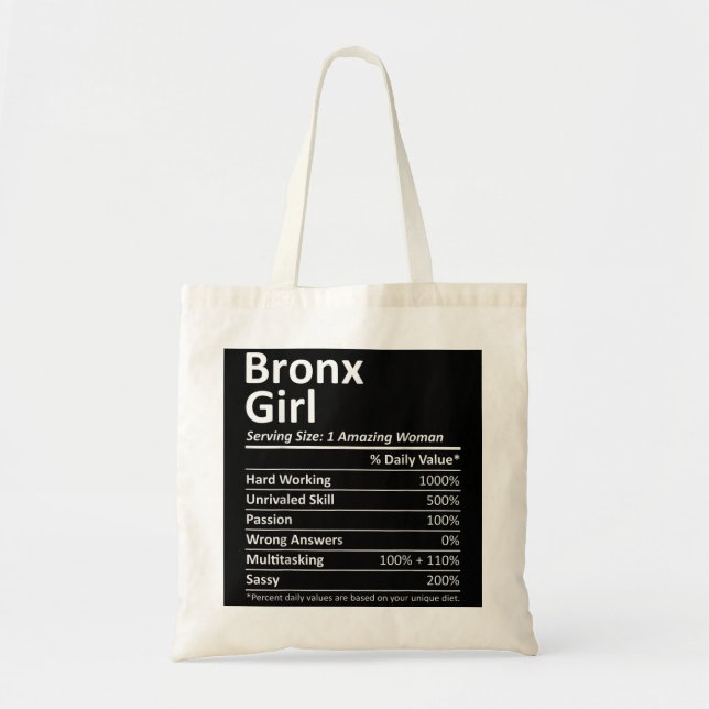 BRONX GIRL NY NEW YORK Funny City Home Roots USA G Tygkasse (Framsidan)