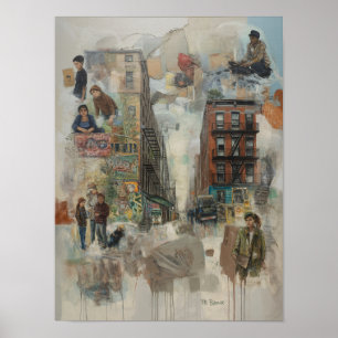 Bronx Graffiti Collage Art Poster