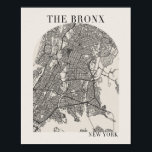 Bronx New York Boho Arch Beige Street Karta Poster<br><div class="desc">Bronx New York Boho Minimal Arch Fullt Beige Färg Street Karta</div>