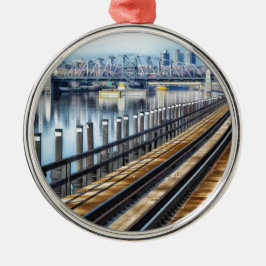 bronx new york city byggnader flod julgransprydnad metall
