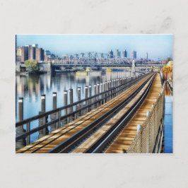 bronx new york city byggnader flod vykort