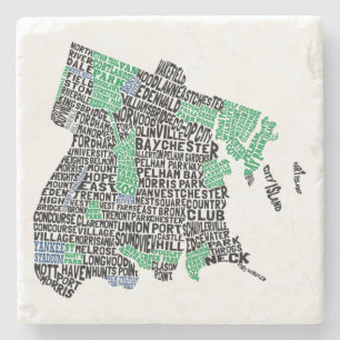 Bronx New York City typografikarta Stenunderlägg
