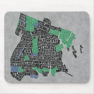 Bronx New York City Typography Karta Musmatta