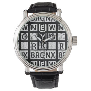 Bronx New York Grungetypografi Armbandsur