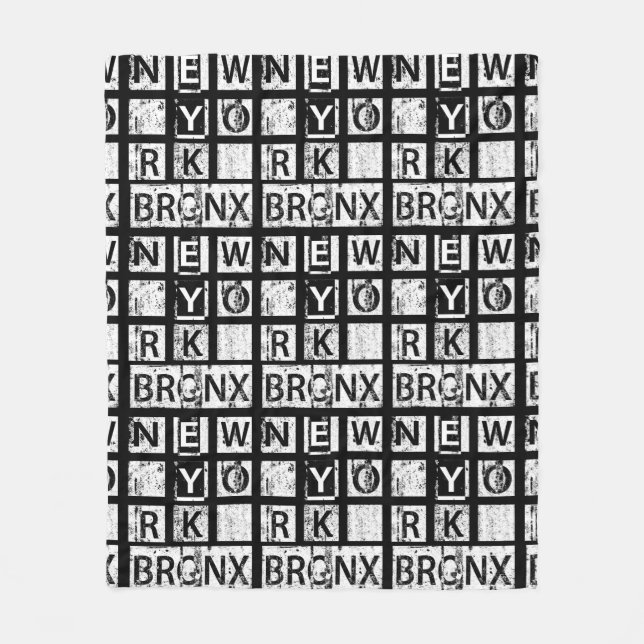 Bronx New York | Grungetypografi Fleecefilt (Framsidan)