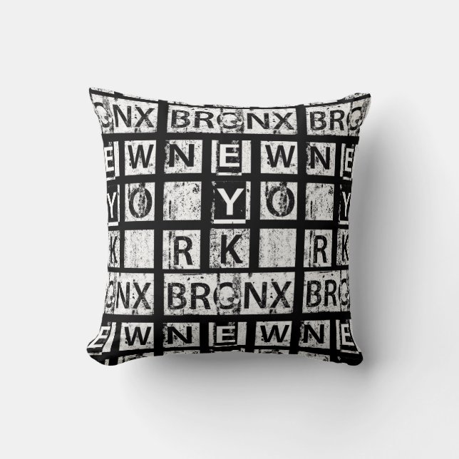 Bronx New York | Grungetypografi Kudde (Framsida)