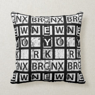 Bronx New York Grungetypografi Kudde
