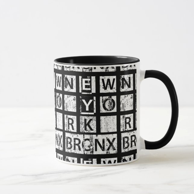 Bronx New York | Grungetypografi Mugg (Höger)