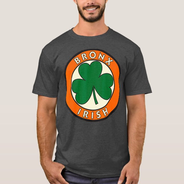 Bronx New York Irish Shamrock Circle Sign T Shirt (Framsida)