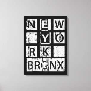 Bronx New York Körningstypografi Canvastryck