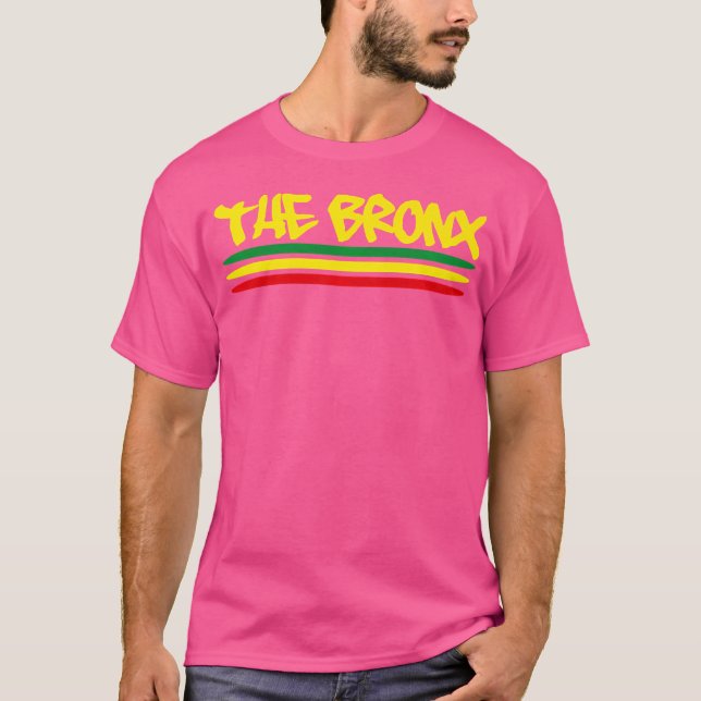 Bronx New York Rasta Reggae Graffiti Hip hop T Shirt (Framsida)