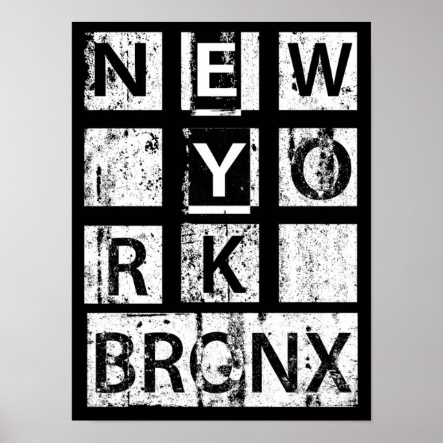 Bronx New York | Typografi för runge Poster (Framsidan)