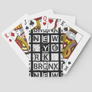 Bronx New York Typografi för runge Spelkort