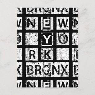 Bronx New York Typografi för runge Vykort