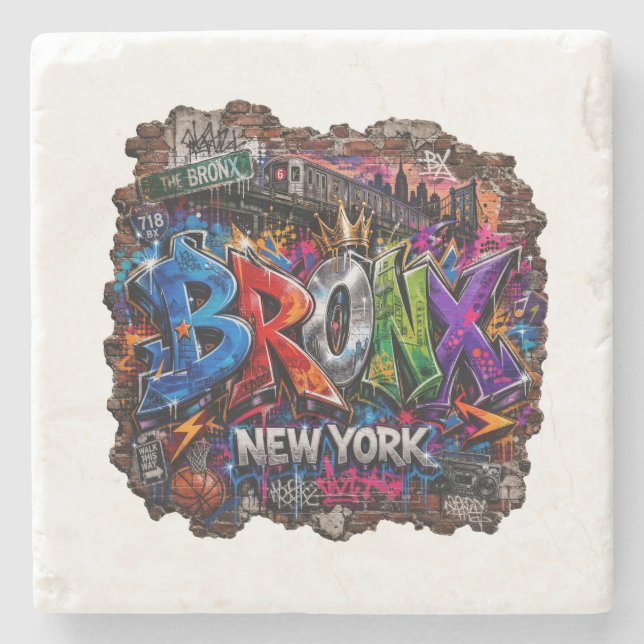 Bronx New York Urban Graffiti Gatukonst Stenunderlägg (Framsidan)