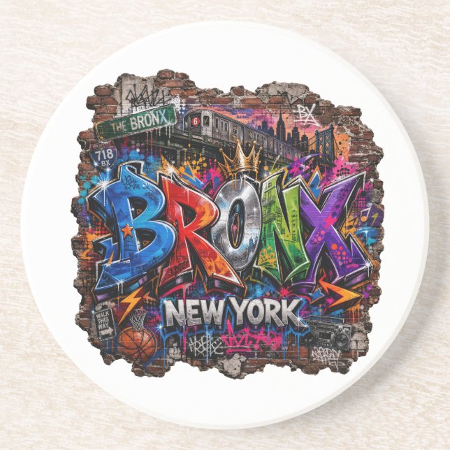 Bronx New York Urban Graffiti Gatukonst Underlägg (Framsidan)