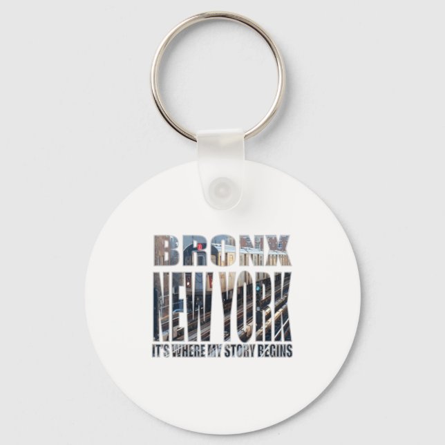 Bronx New York Where My Story Begins  Nyckelring (Framsida)